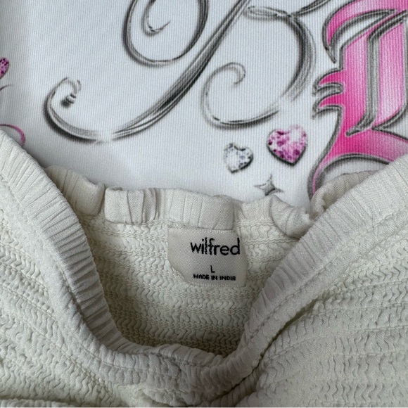 Wilfred top crop ruffle frilly bralette style white cream stretchy boho flowy - Picture 6 of 6